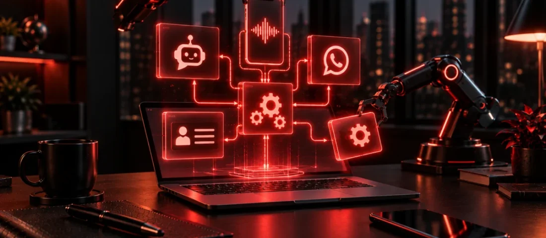 AI automation agency assembling chatbot, voice, WhatsApp and CRM systems, Avikosh Digital