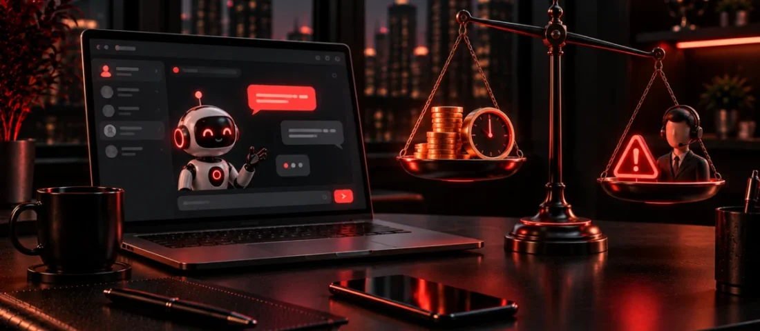 AI support chatbot weighed against savings and the need for human agents, Avikosh Digital