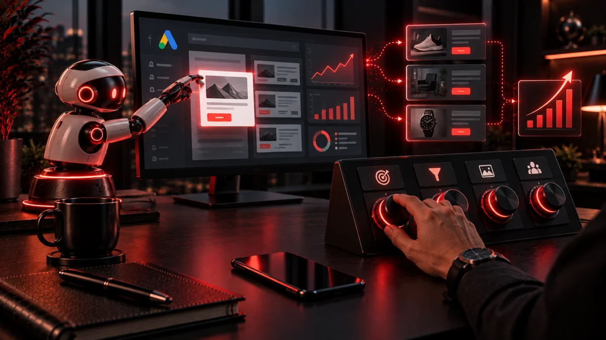 AI running Google Ads while a person controls the inputs, Avikosh Digital