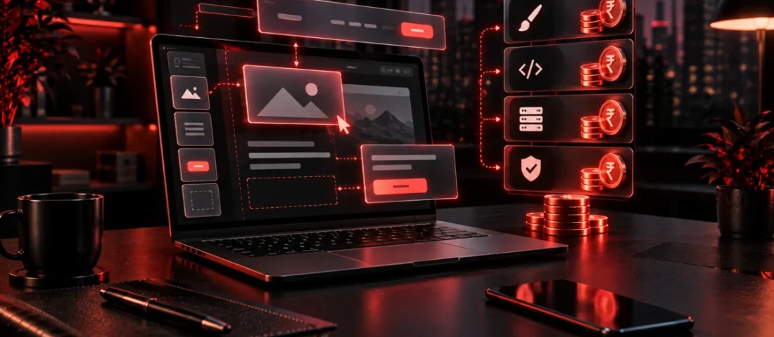 Business website being built with a cost breakdown, Avikosh Digital