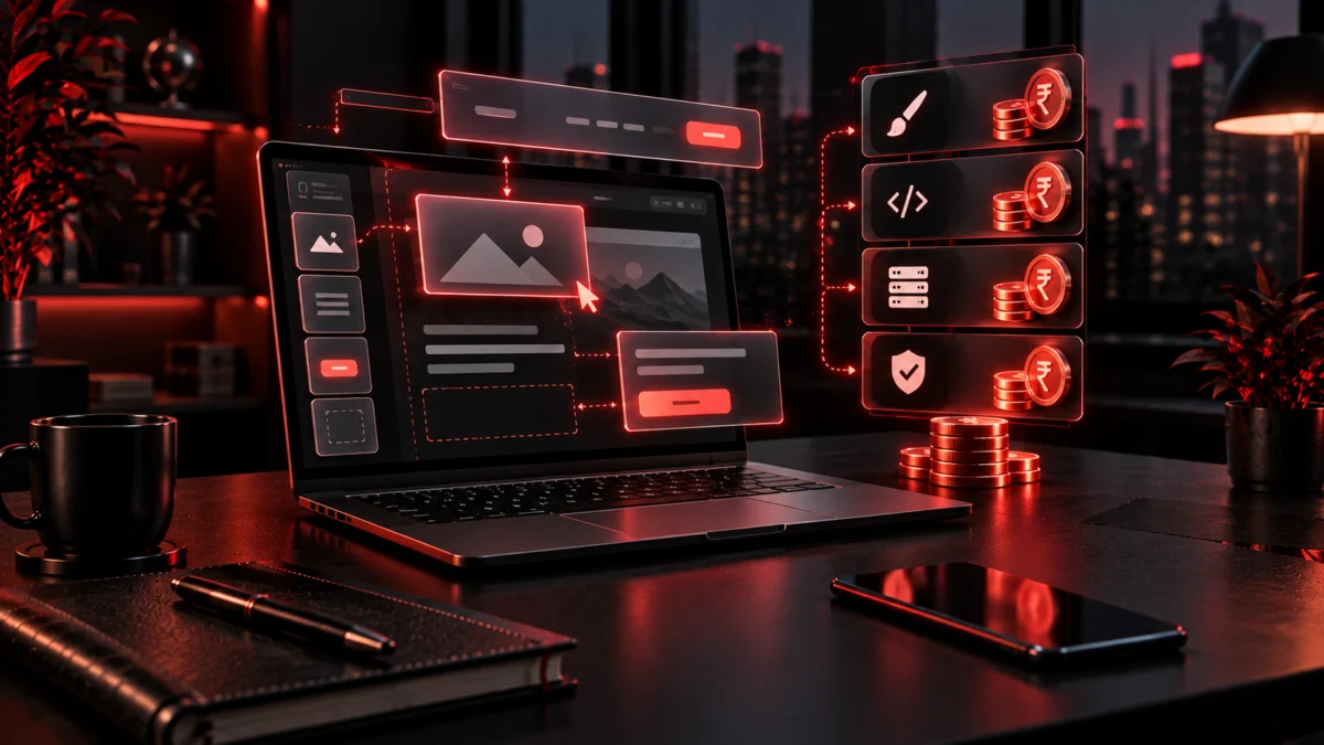 Business website being built with a cost breakdown, Avikosh Digital