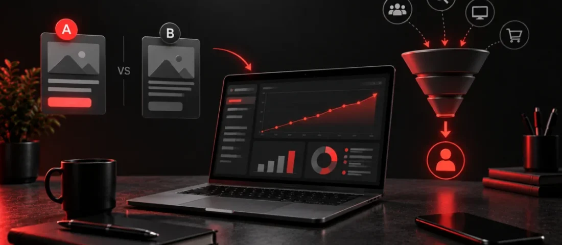 Focused landing page compared with a busy website homepage, Avikosh Digital